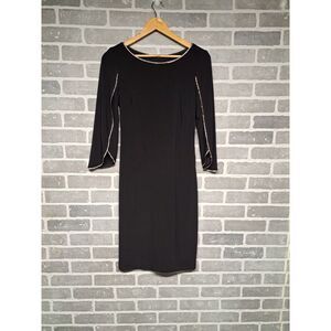 Joseph Ribkoff Black Rhinestone Cold Shoulder Jersey‎ Womens Dress Size 4 NWT